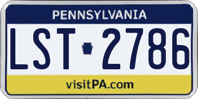 PA license plate LST2786