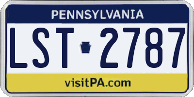 PA license plate LST2787