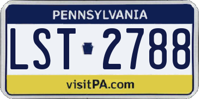 PA license plate LST2788