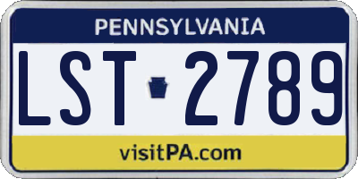 PA license plate LST2789
