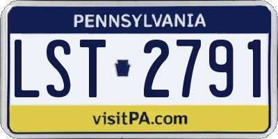 PA license plate LST2791
