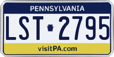 PA license plate LST2795