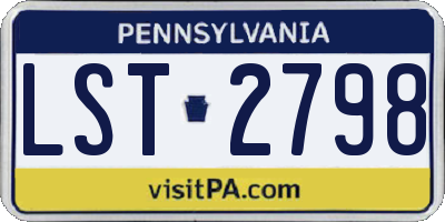 PA license plate LST2798