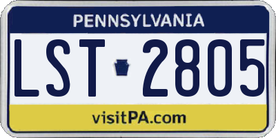 PA license plate LST2805