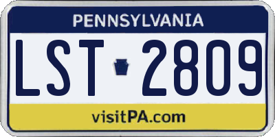 PA license plate LST2809
