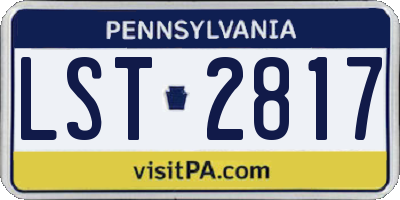 PA license plate LST2817