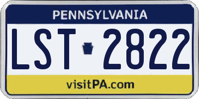 PA license plate LST2822