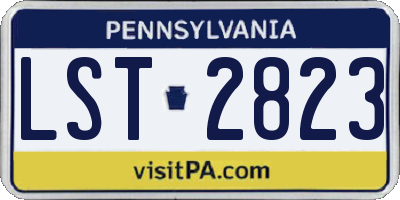 PA license plate LST2823