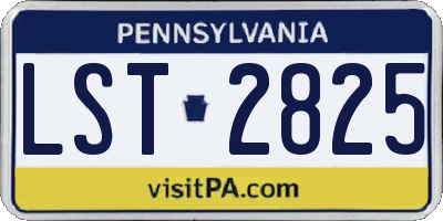 PA license plate LST2825
