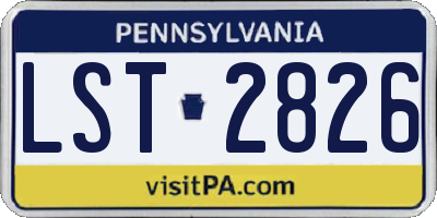 PA license plate LST2826