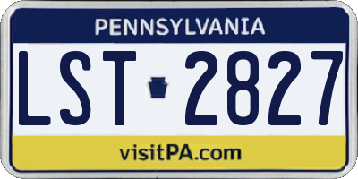 PA license plate LST2827