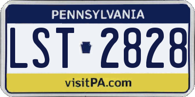 PA license plate LST2828