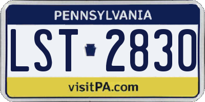 PA license plate LST2830