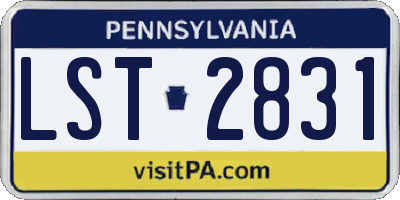 PA license plate LST2831
