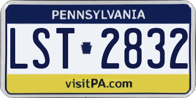 PA license plate LST2832