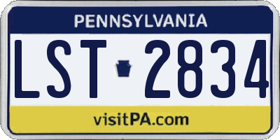 PA license plate LST2834
