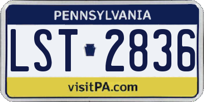 PA license plate LST2836
