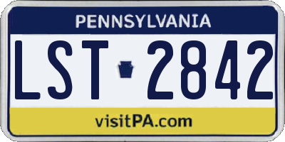 PA license plate LST2842