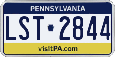 PA license plate LST2844