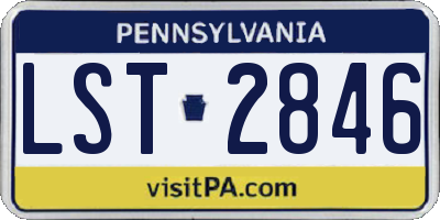 PA license plate LST2846