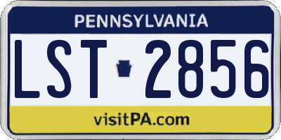 PA license plate LST2856