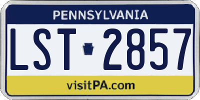 PA license plate LST2857