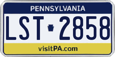 PA license plate LST2858