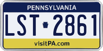 PA license plate LST2861