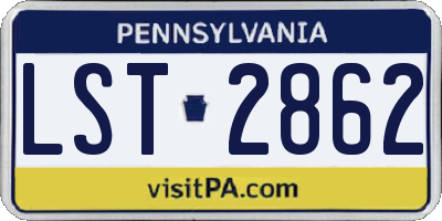 PA license plate LST2862