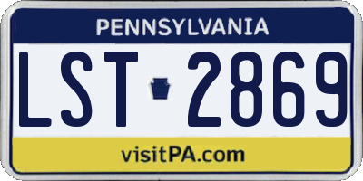 PA license plate LST2869