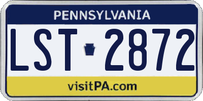 PA license plate LST2872