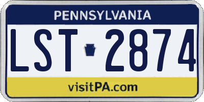 PA license plate LST2874