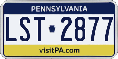 PA license plate LST2877