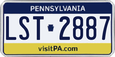 PA license plate LST2887