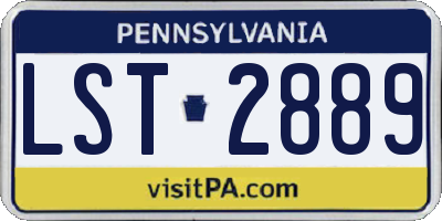 PA license plate LST2889