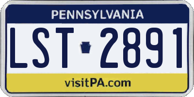 PA license plate LST2891
