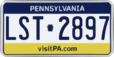 PA license plate LST2897