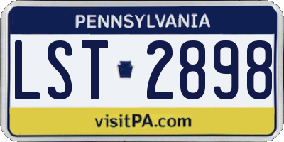 PA license plate LST2898