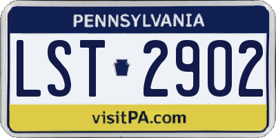 PA license plate LST2902