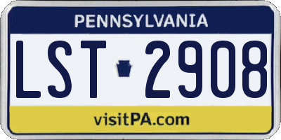 PA license plate LST2908