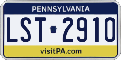 PA license plate LST2910