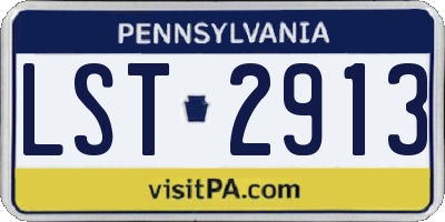 PA license plate LST2913