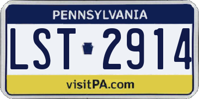 PA license plate LST2914