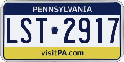 PA license plate LST2917