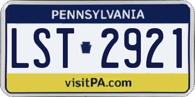 PA license plate LST2921