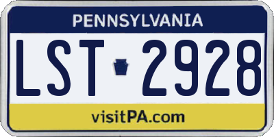 PA license plate LST2928