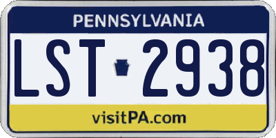 PA license plate LST2938