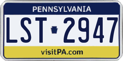 PA license plate LST2947