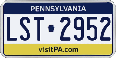 PA license plate LST2952