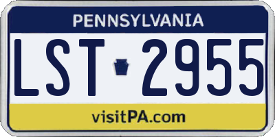 PA license plate LST2955